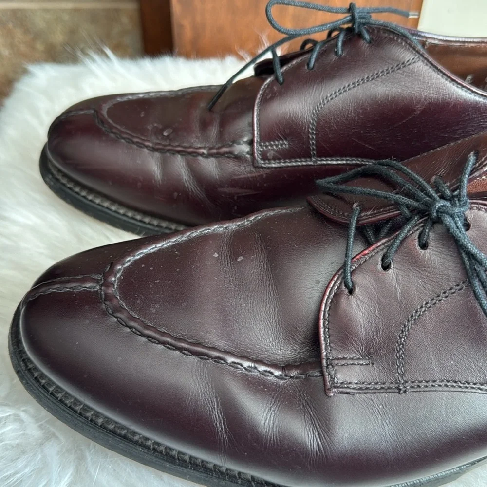 Allen Edmonds Brandywood Split Toe Deep Oxblood Brown Tie Shoe size 10